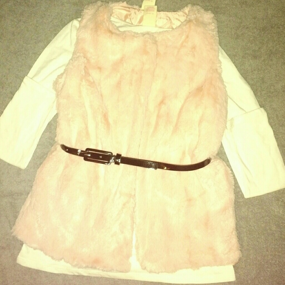NWOT Faded Glory Pink faux vest.